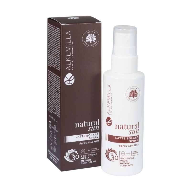 Latte Solare Spray  SPF 30 Media Protezione Alkemilla